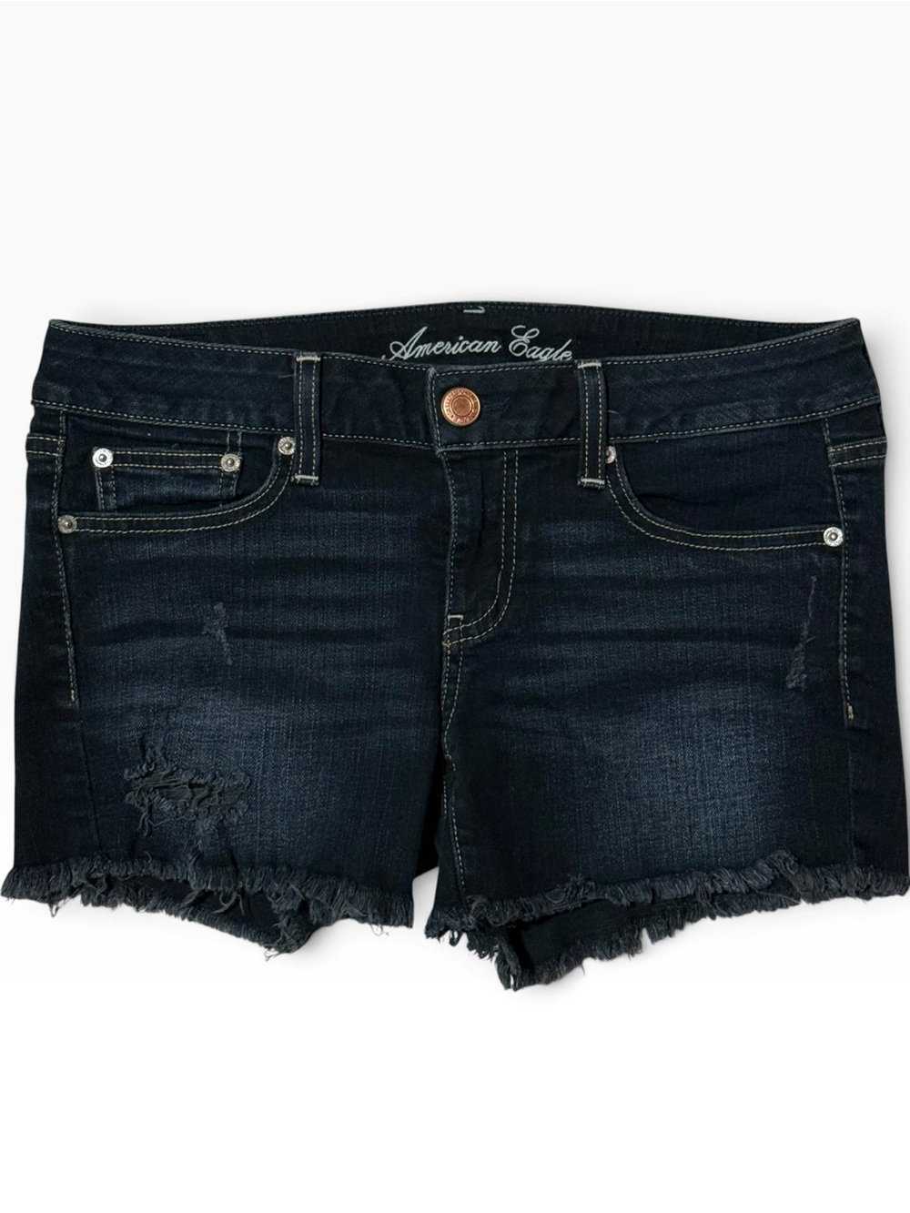 American Eagle Dark Wash Distressed Denim
Shorts Size 8
